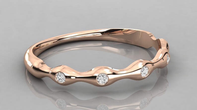 Five Stone Ring Stackable Ring Anniversary Ring Diamond Band Birthday Gift Promise Ring 14K Gold Diamond Ring Wedding Band