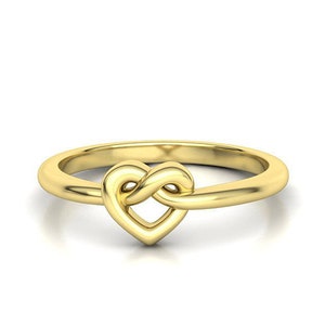 Solid Gold Heart Infinity Ring | 10K or 14K Gold | Promise, Anniversary, or Stackable Ring