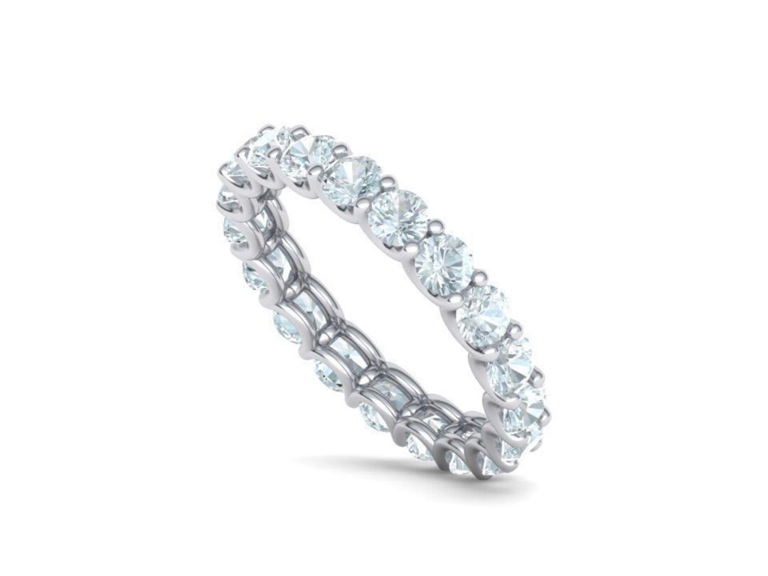 14K Gold Diamond Eternity Band Round Diamond Eternity Ring - Etsy