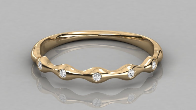 Five Stone Ring Stackable Ring Anniversary Ring Diamond Band Birthday Gift Promise Ring 14K Gold Diamond Ring Wedding Band