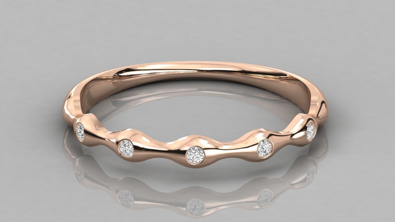Five Stone Ring Stackable Ring Anniversary Ring Diamond Band Birthday Gift Promise Ring 14K Gold Diamond Ring Wedding Band