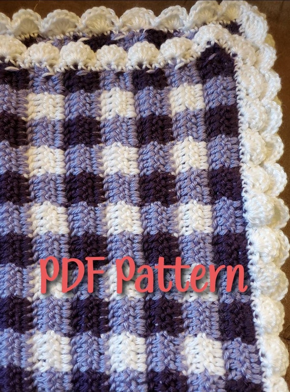 Gingham Baby Blanket Crochet Pattern Newborn Swaddle Colorful Etsy