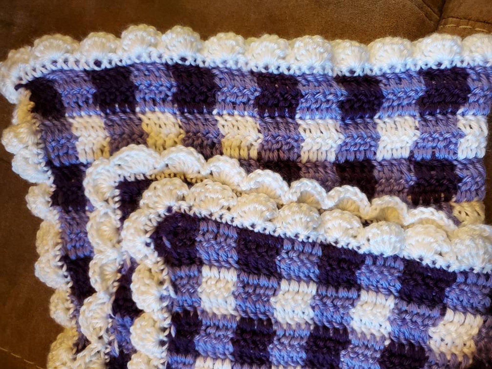 Gingham Baby Blanket Crochet Pattern Newborn Swaddle Colorful Etsy
