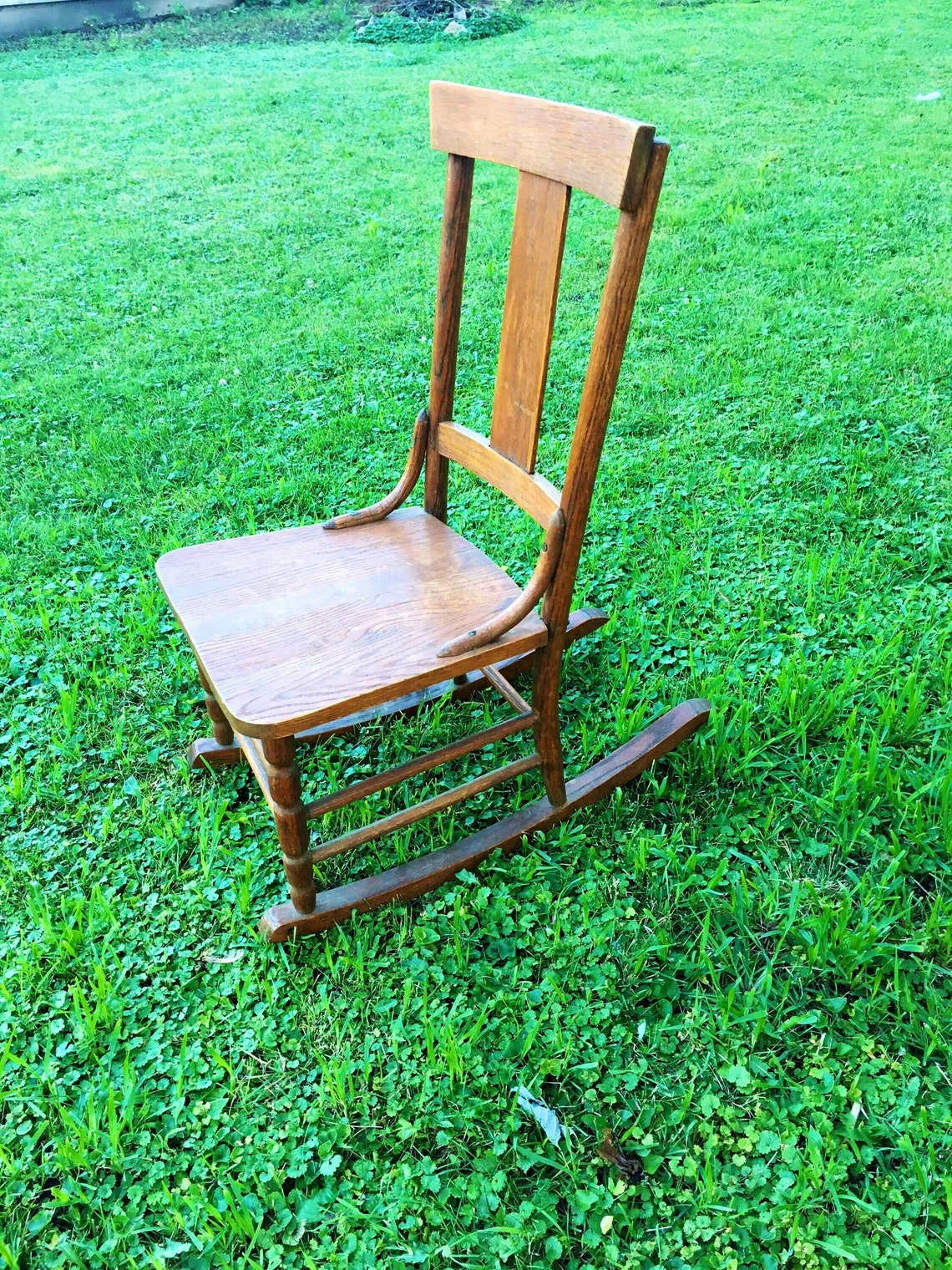 Antique Sewing Rocking Chair Oak Nursing Rocker Chair Etsy