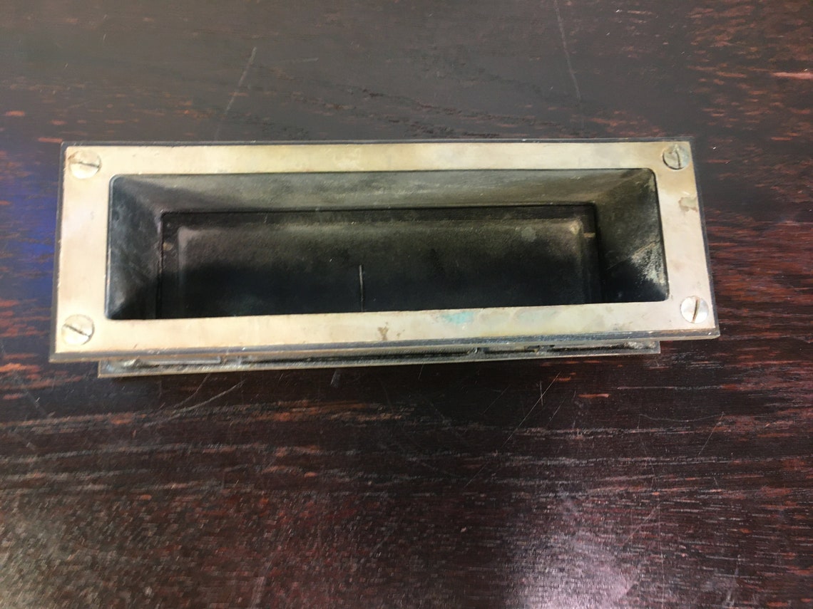 Antique Large Mail Slot Brass Door Letter Box Mail Door Etsy