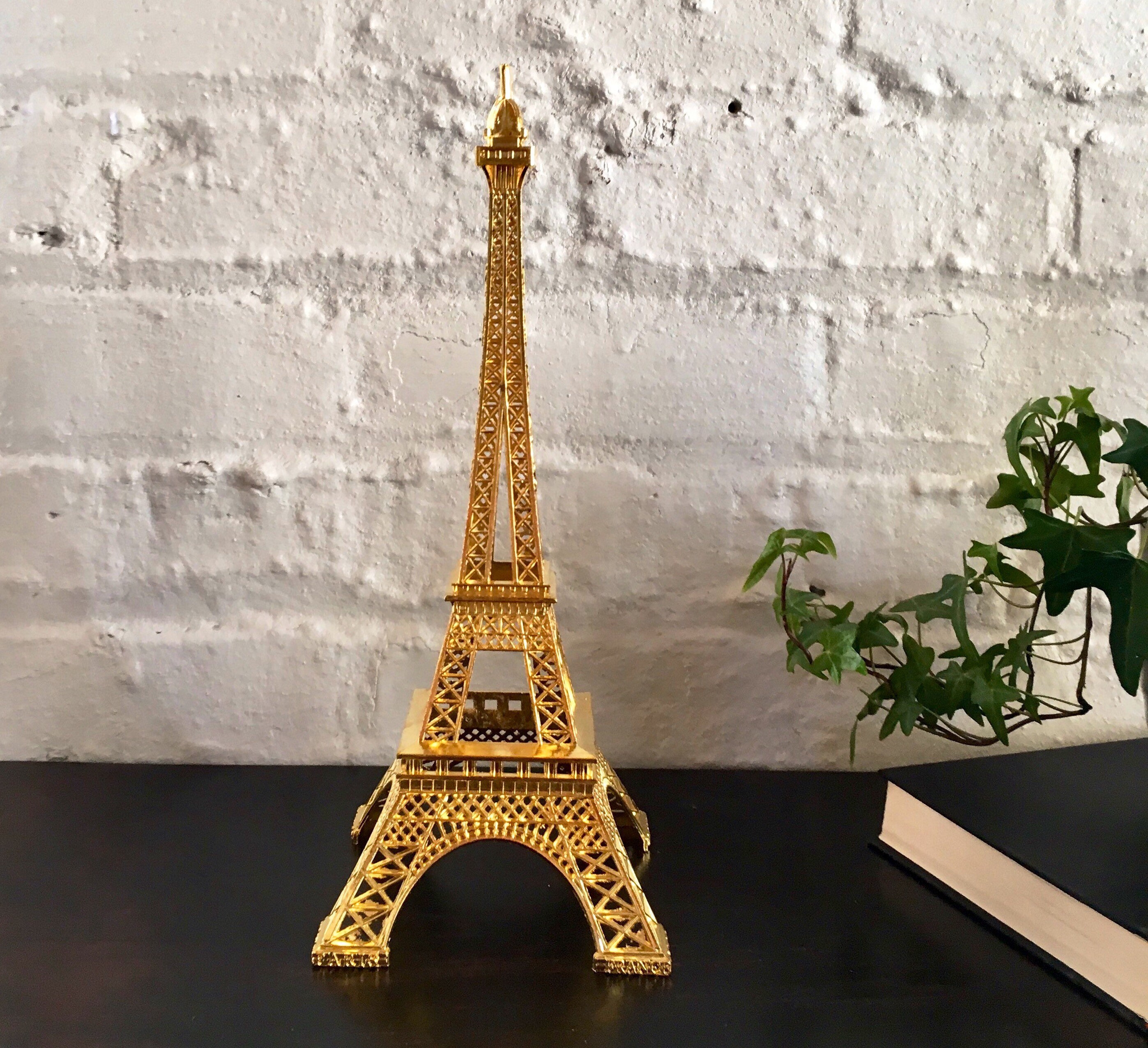 Eiffel Tower Gold Figurine Metal Eiffel Tower Statue Paris Etsy