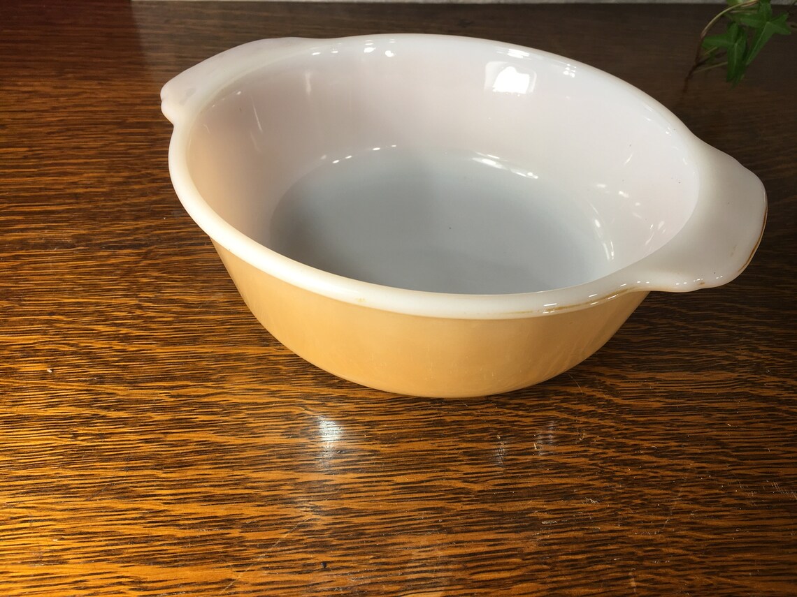 Vintage Fire King Casserole Dish Round Yellow Casserole Dish Etsy