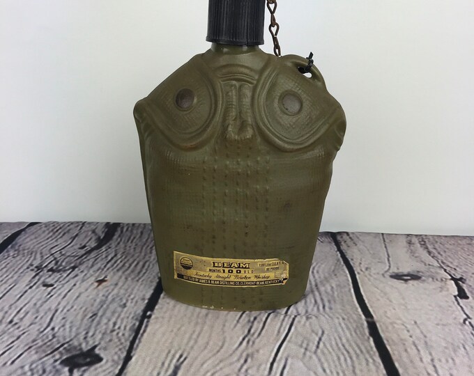 Jim Beam Military Whiskey Decanter US Army Military Canteen Etsy