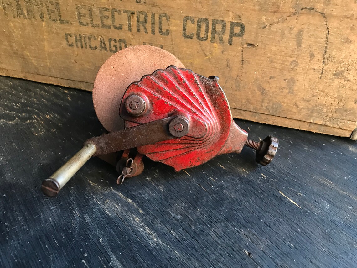 Vintage Hand Crank Grinder With Rest Bench Mount Grinder Etsy