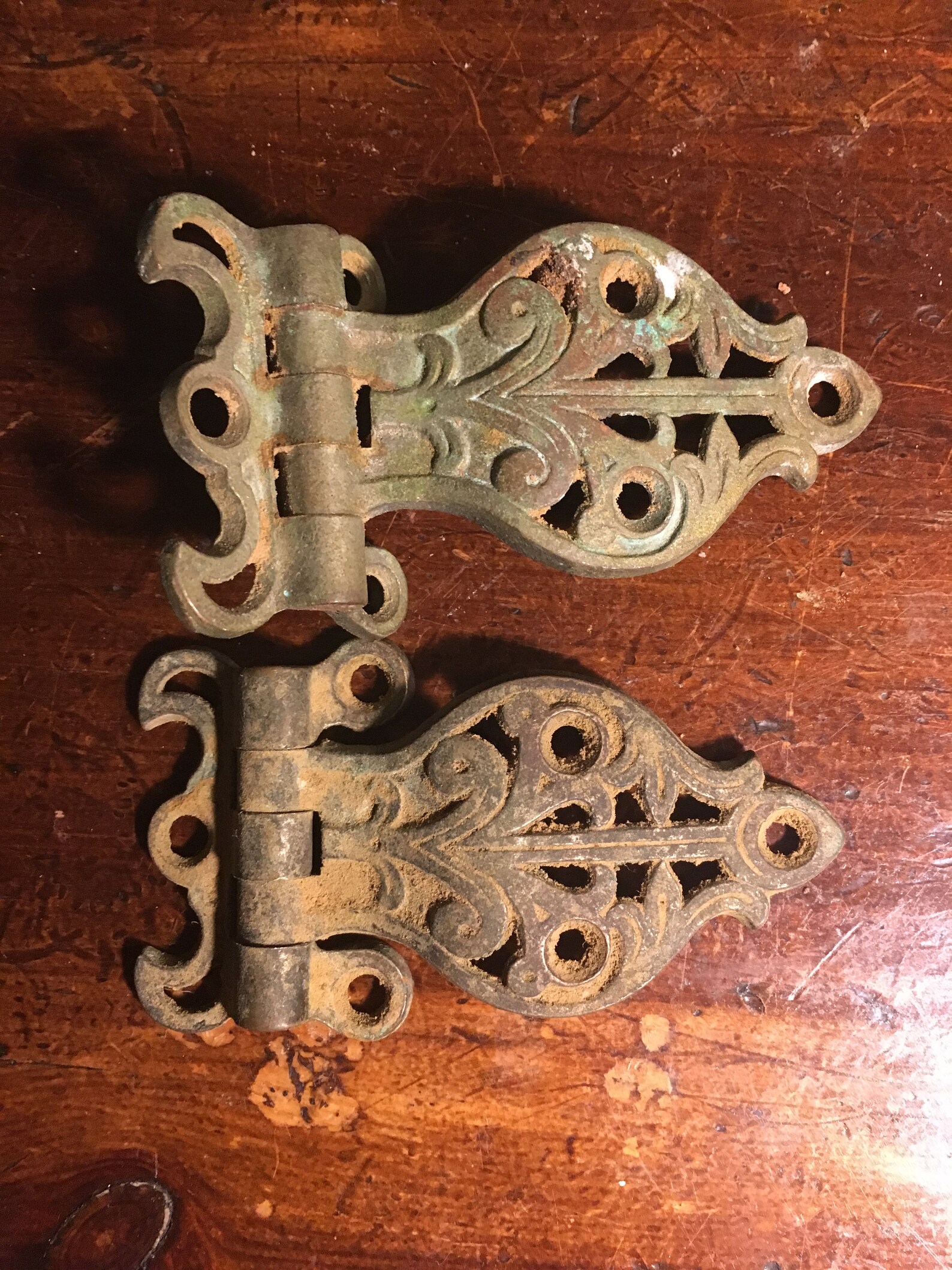 2 Ice Box Door Hinges Antique Ice Box Hinges Vintage Ornate Etsy