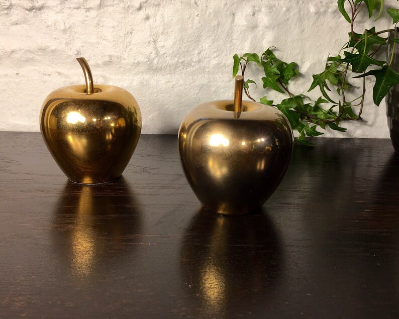 Atomchicago Chinese New Year Gift Fortune Gift Gold Apple Apples Statues Home Decor Brass Apple Figurines