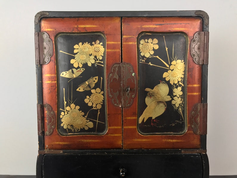 Antique Japanese Jewelry Box Chest of Drawers Jewelry Box Etsy