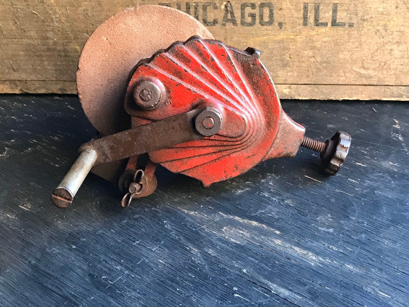 Vintage Hand Crank Grinder With Rest Bench Mount Grinder Etsy