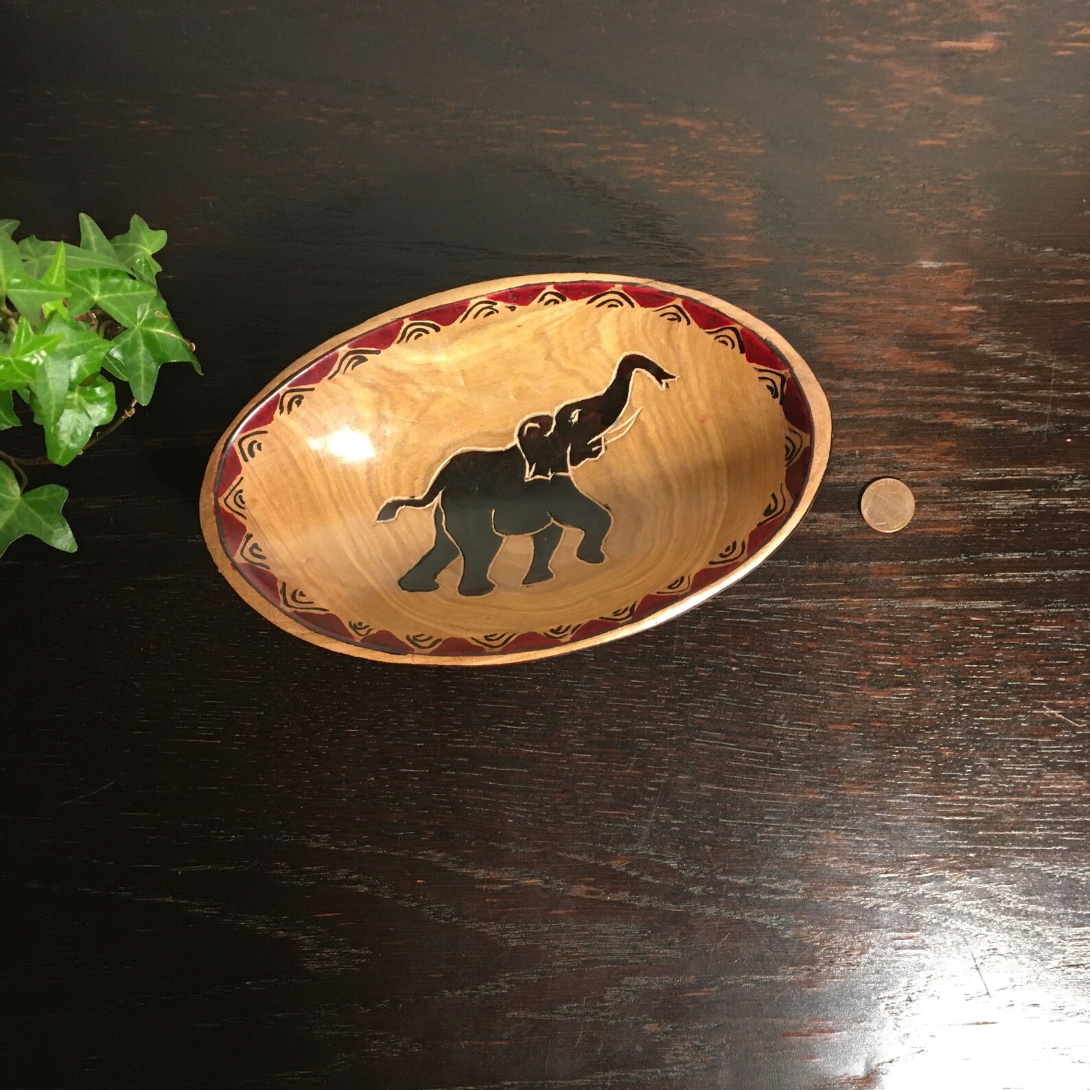 African Wood Trinket Bowl Elephant Wood Bowl African Etsy