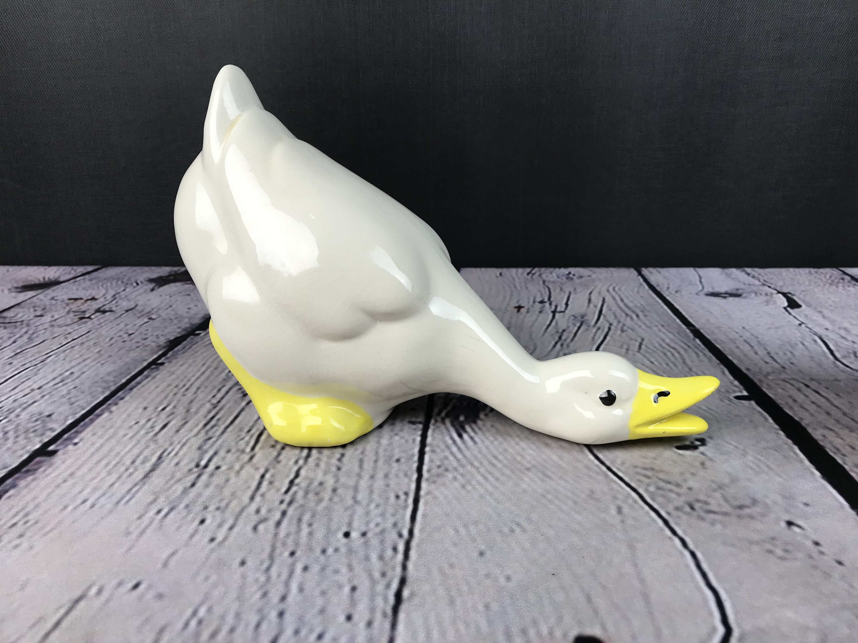 Ceramic Goose Figurine 1980 White Ceramic Duck Goose Statue Etsy