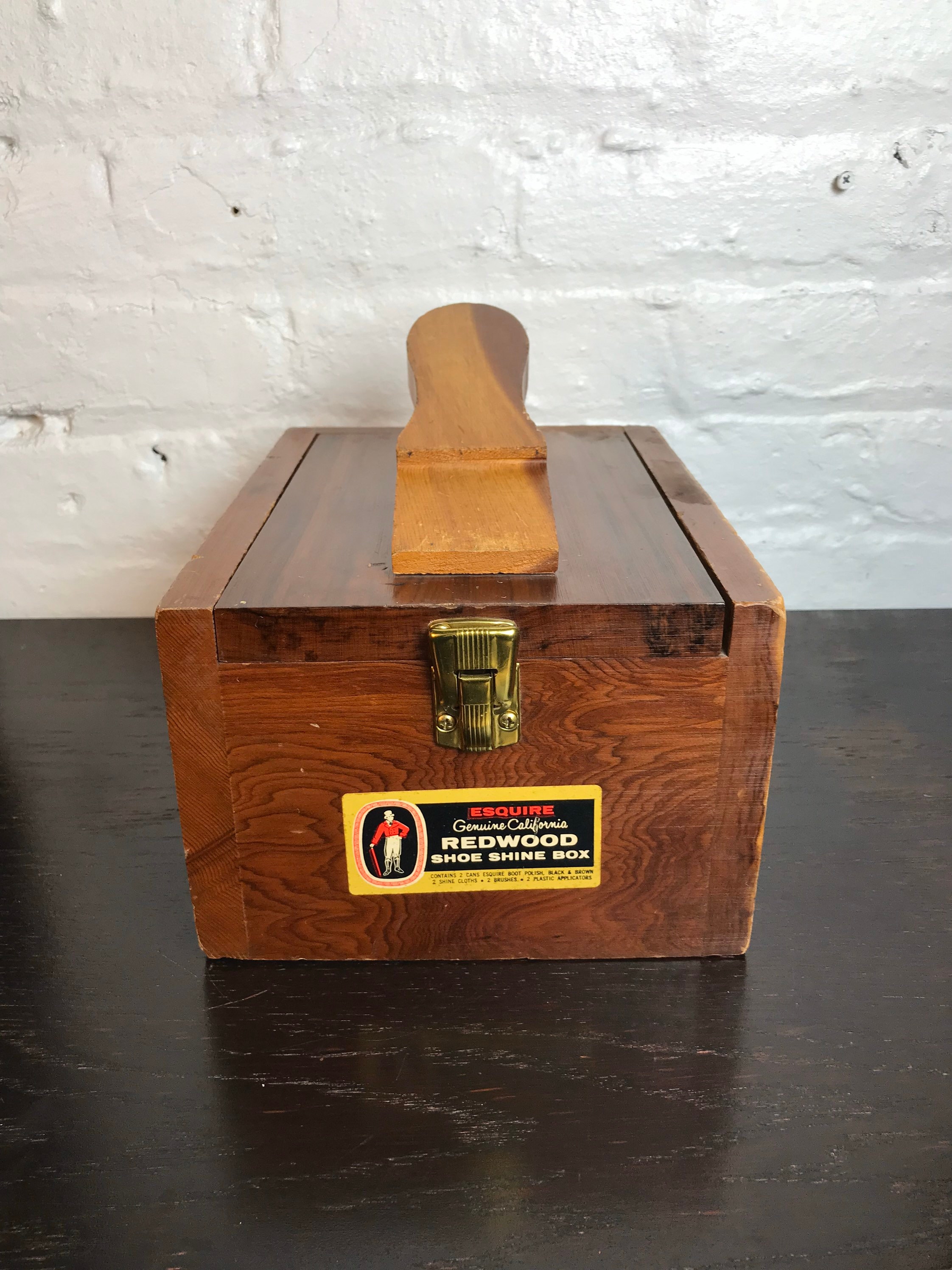 wooden shoe polish box