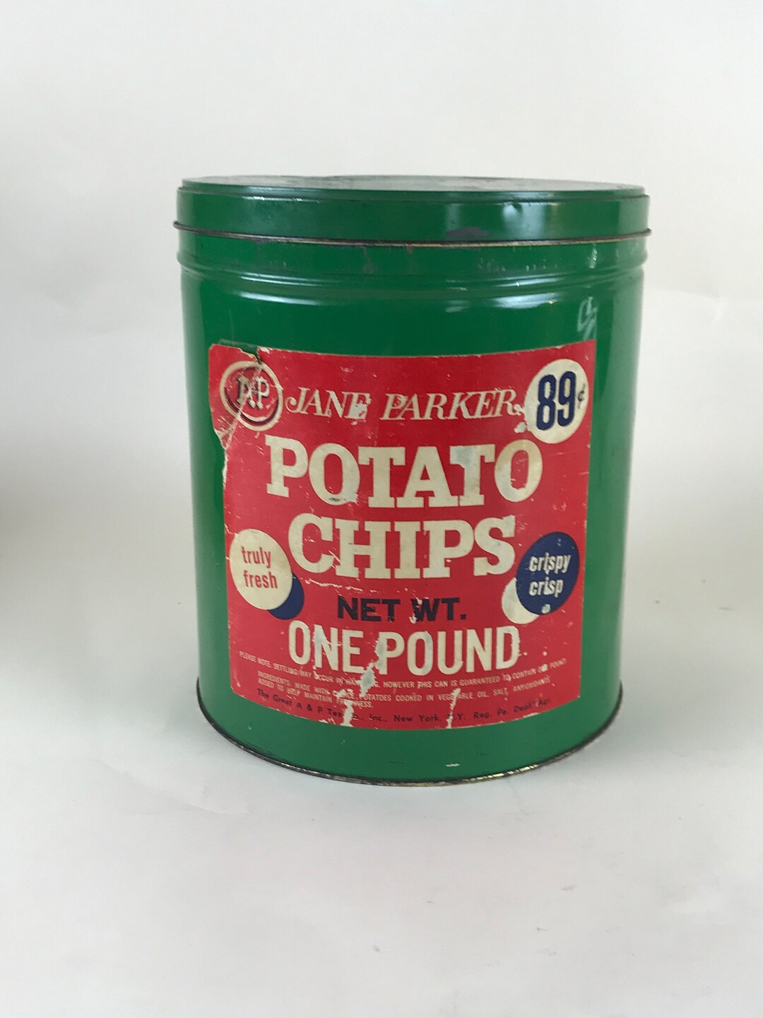 Rare Vintage Jane Parker Potato Chips Can Vintage A&P Tin Etsy