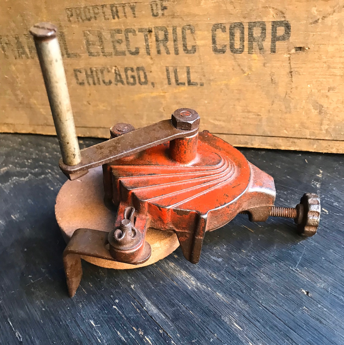 Vintage Hand Crank Grinder With Rest Bench Mount Grinder Etsy