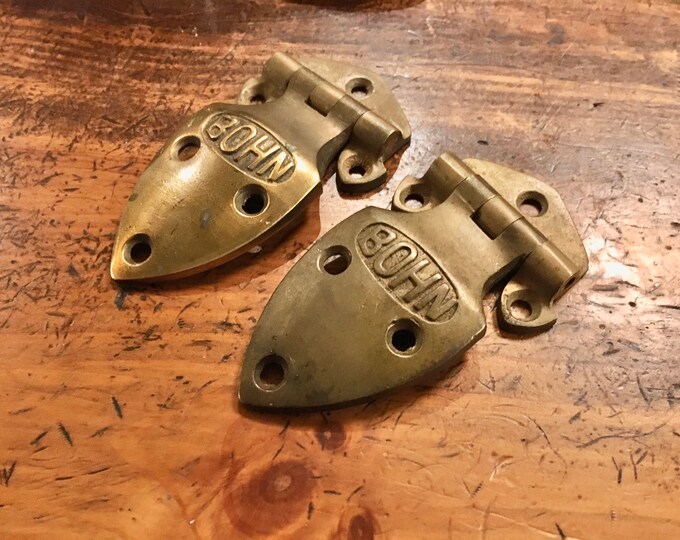 2 Vintage Ice Box Hinges BOHN Ice Box Hinges Antique Etsy