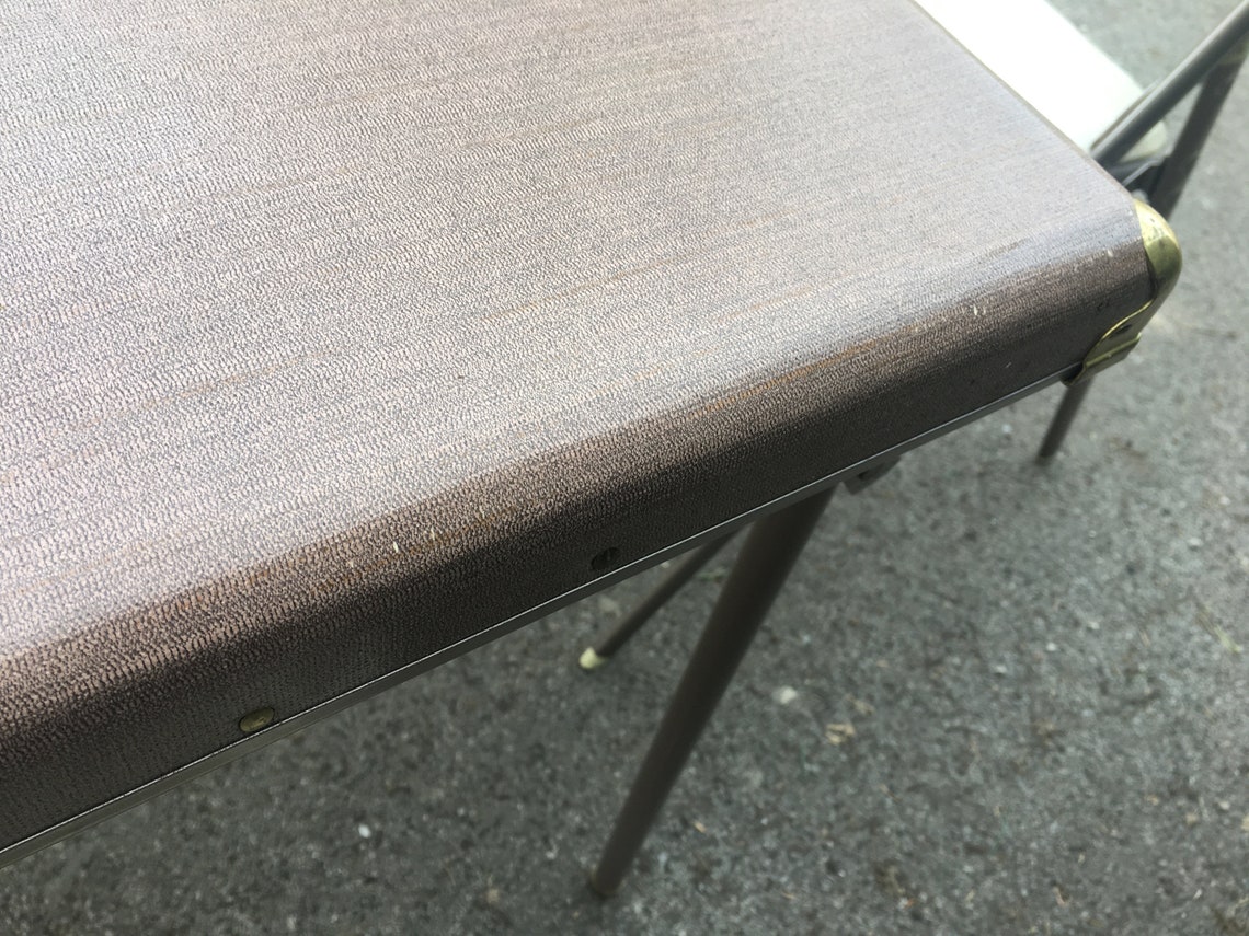 Vintage Samsonite Folding Table MCM Vinyl Metal Folding Card Etsy