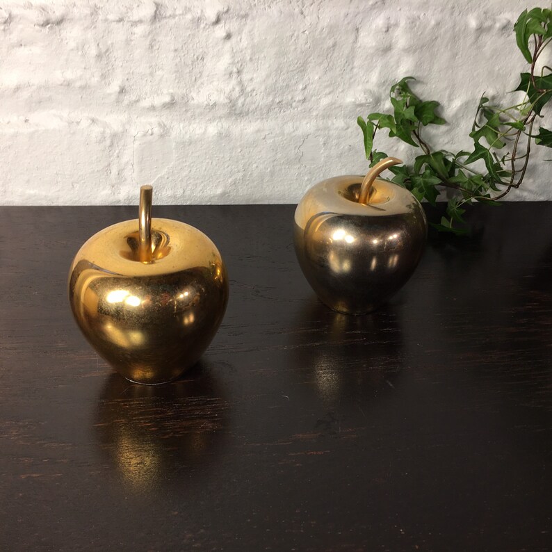 Atomchicago Chinese New Year Gift Fortune Gift Gold Apple Apples Statues Home Decor Brass Apple Figurines