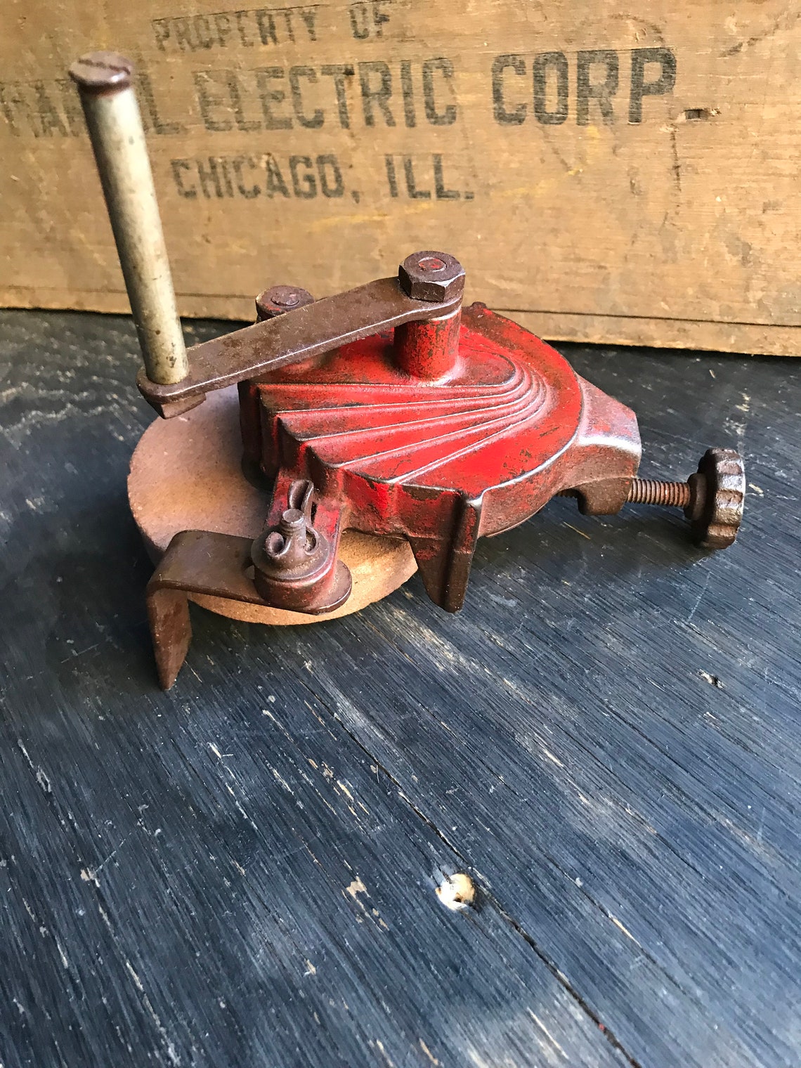 Vintage Hand Crank Grinder With Rest Bench Mount Grinder Etsy