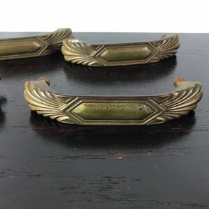 Art Deco Brass Drawer Pulls Set 8 Eight Dresser Pulls - Etsy