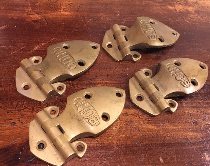 Vintage Brass Ice Box Hinges Set of 4 Atomchicago Etsy