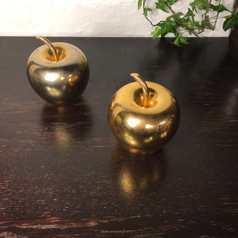 Atomchicago Chinese New Year Gift Fortune Gift Gold Apple Apples Statues Home Decor Brass Apple Figurines