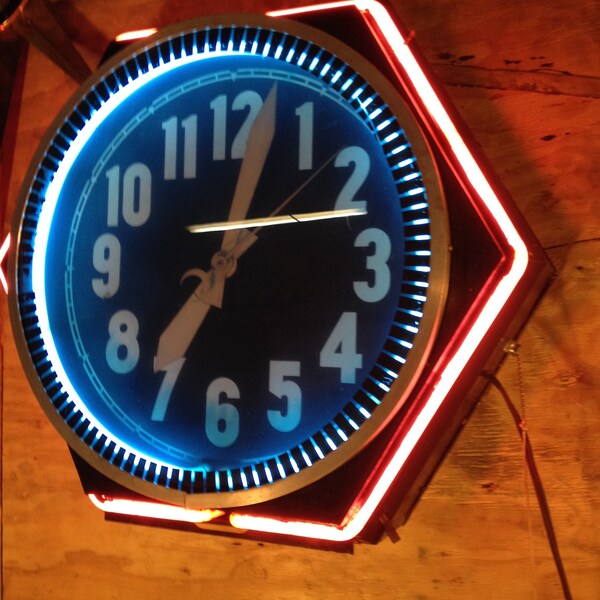 Vintage Neon Clock - Etsy