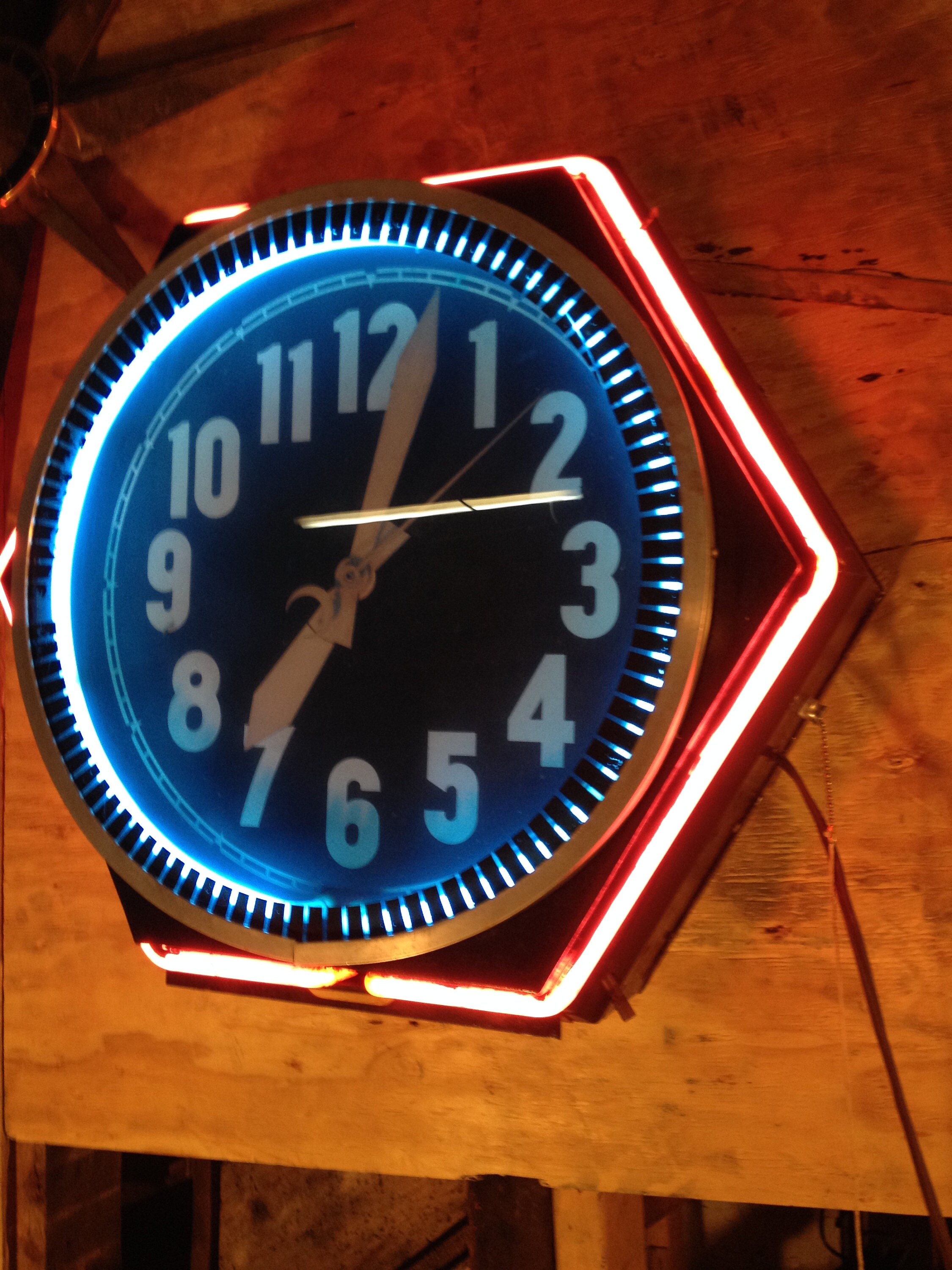 Reloj de neón antiguo reloj de neón al aire libre vintage | Etsy