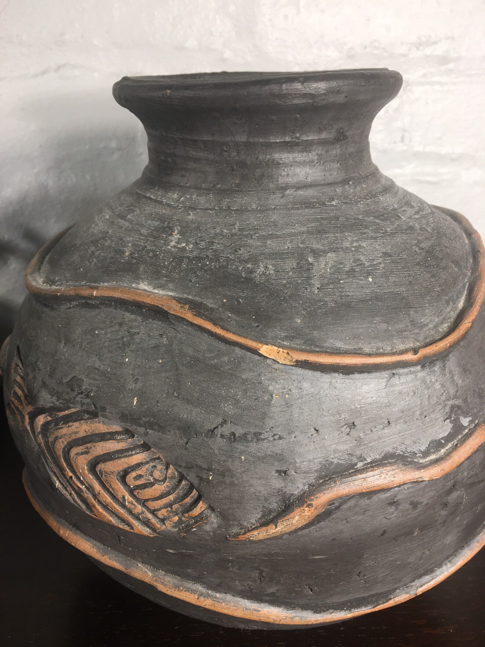 Vintage Pottery Fish Vase 11 Round Ceramic Vase Unglazed Etsy