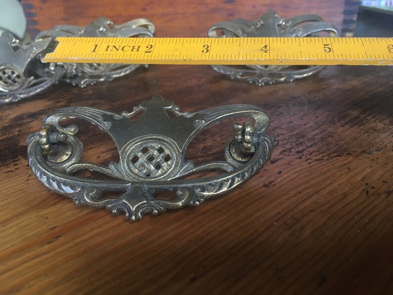 Antique Dresser Pulls Set 6 Dresser Pulls With Crown Etsy