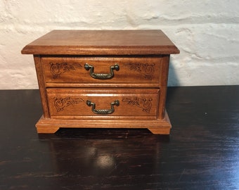 Mini Wooden Six Drawer Chest Craft & Sewing Storage Jewellery Box Pukkr 