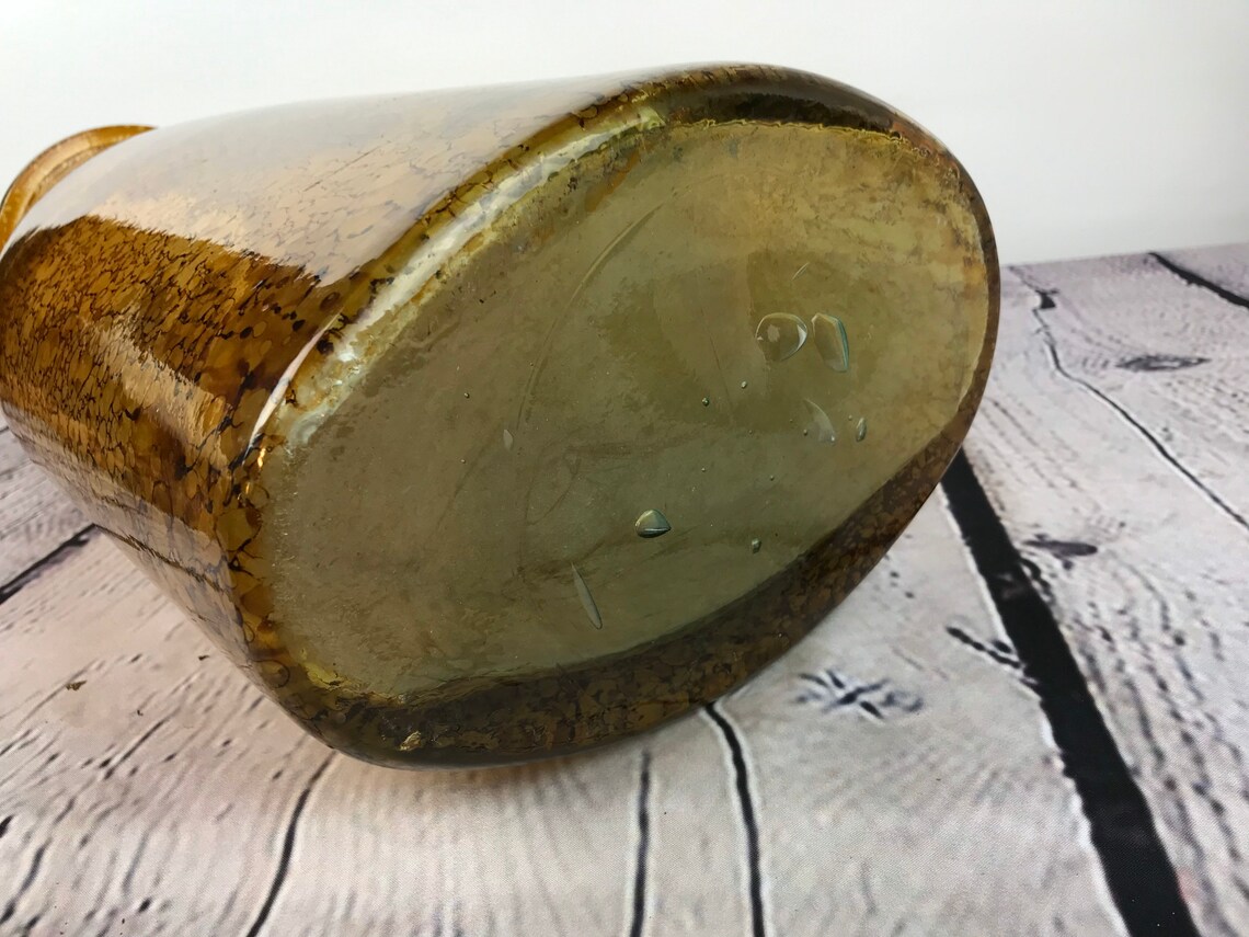 Mid Century Modern Tall Amber Glass Vase 15 MCM Bottle Vase Etsy