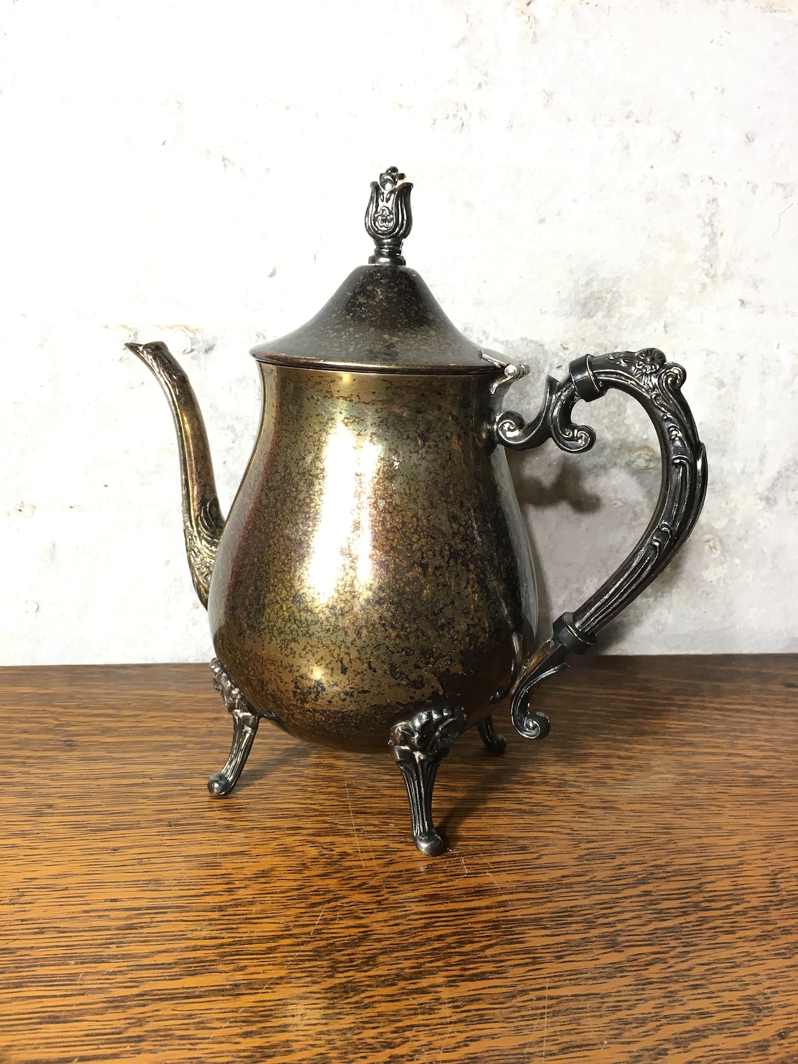 Antique Silver Plated Teapot Leonard Footed Teapot Florence Etsy