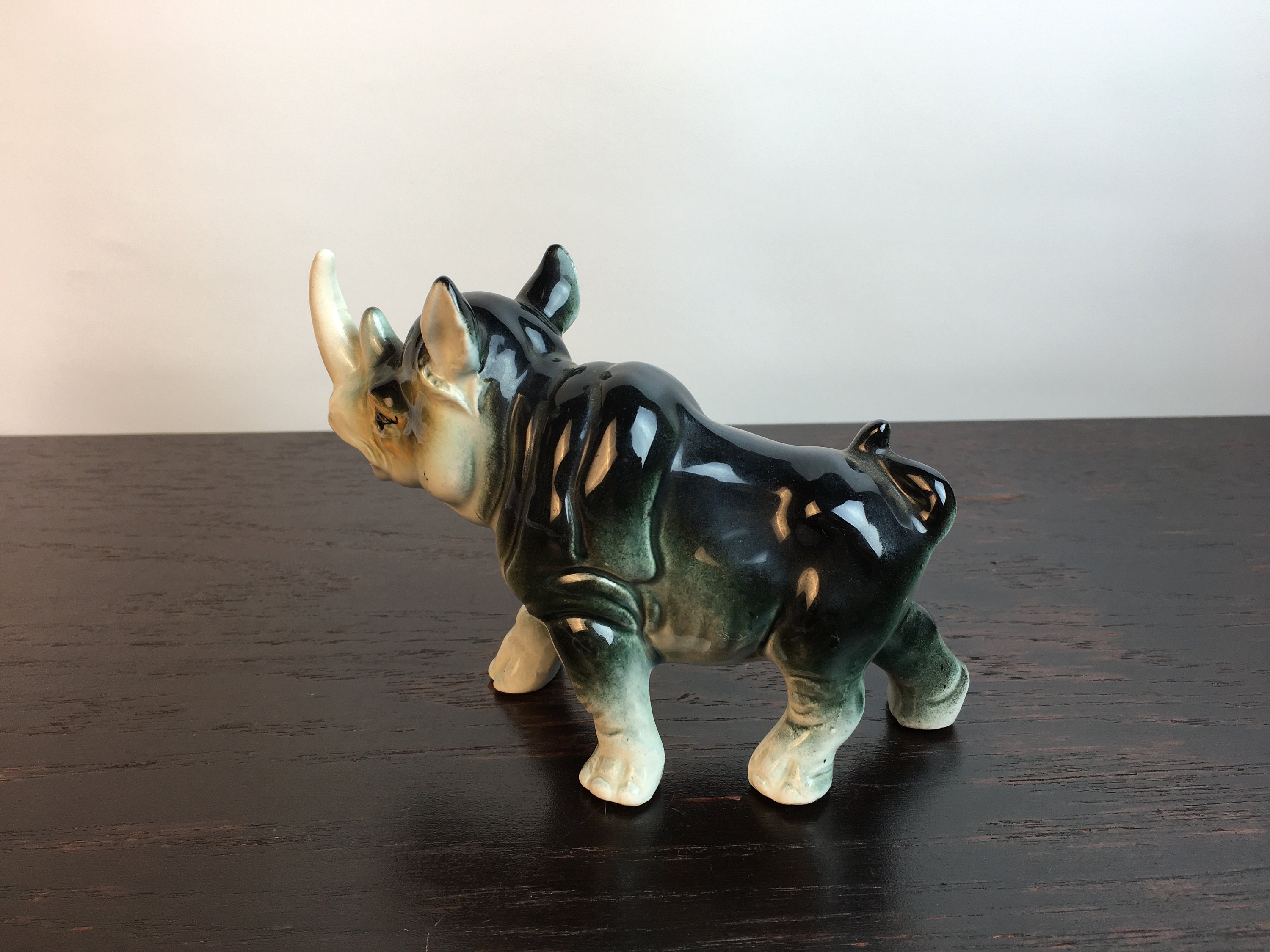 Vintage Ceramic Rhino Rhinoceros Figurine Japan 1960's Etsy