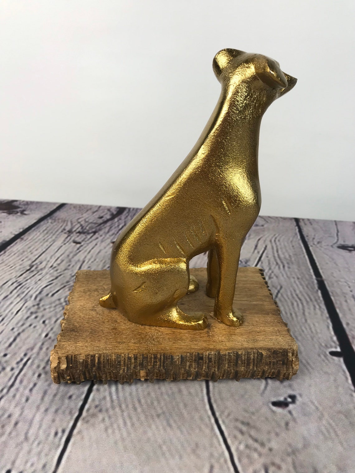 Brass Dog Figurine Gold Metal Dog Statue Atomchicago Etsy
