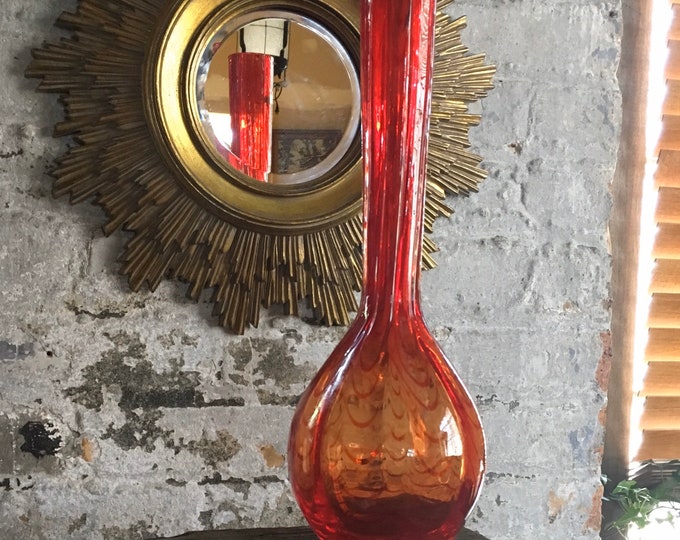 Tall Red Vase Waterford Evolution Vintage Art Glass Tall Etsy