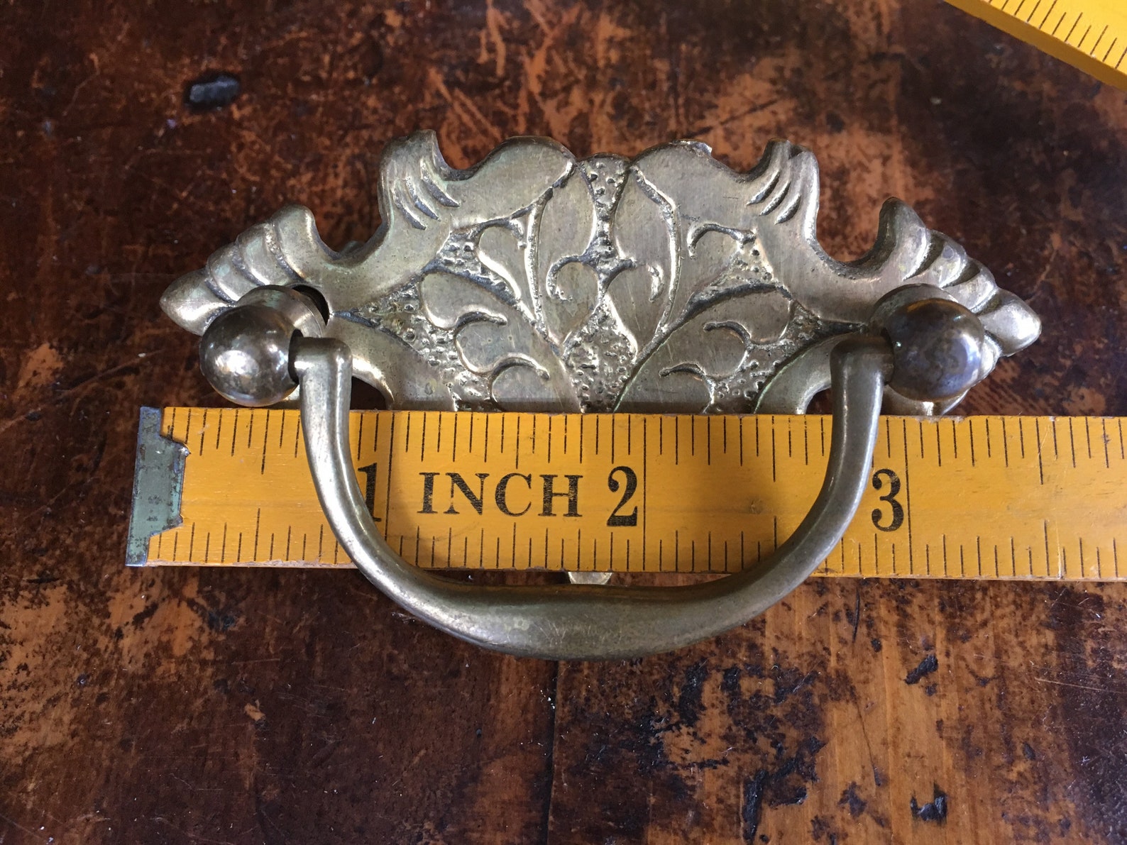 Antique Gold Dresser Pulls Set 3 Atomchicago Etsy