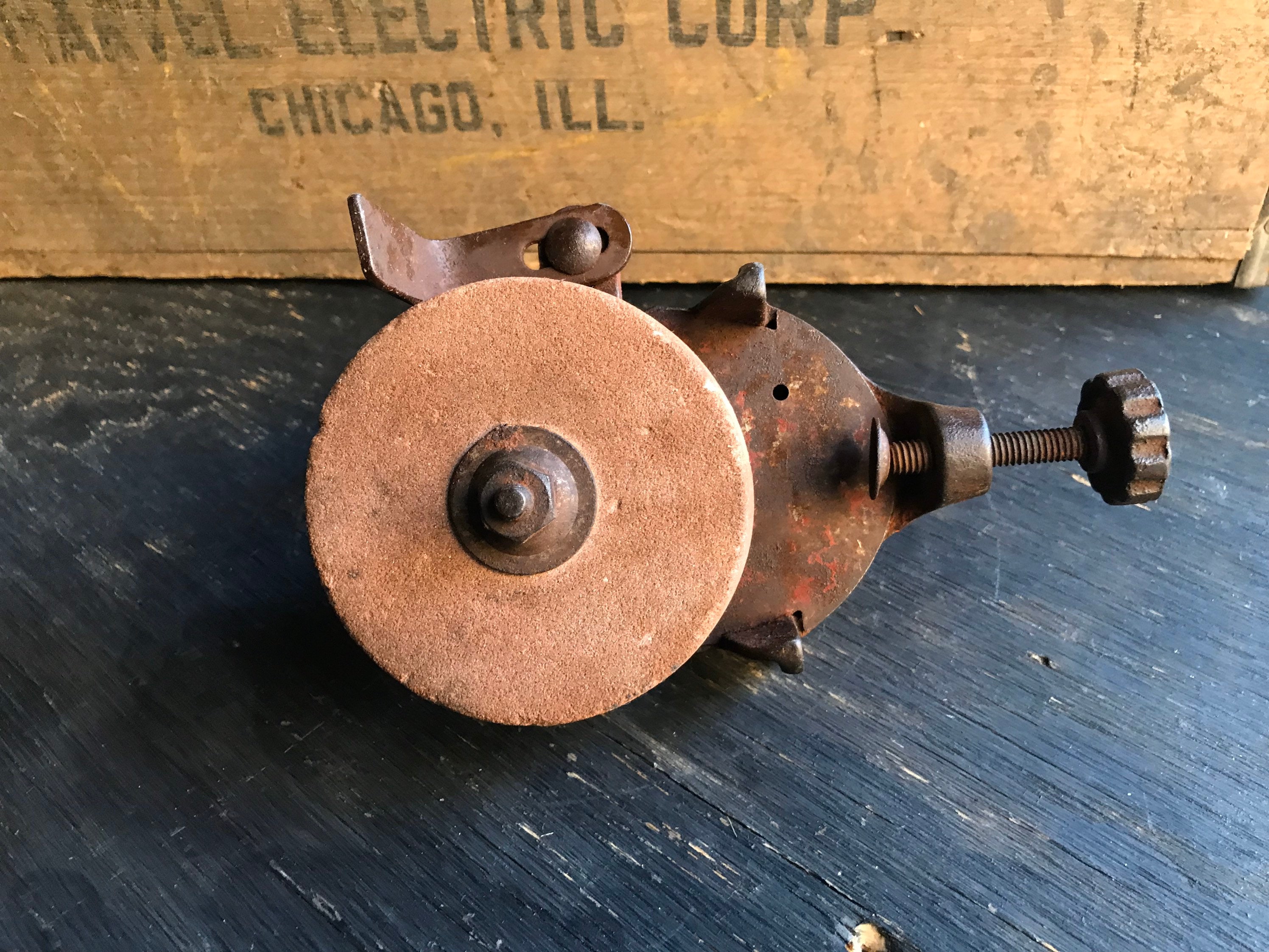 Vintage Hand Crank Grinder With Rest Bench Mount Grinder Etsy