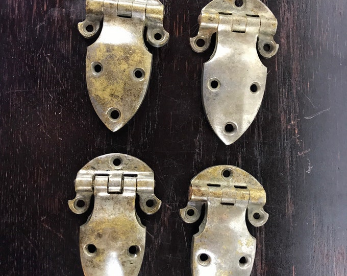 Vintage Ice Box Hinges Solid Brass Hinges Etsy
