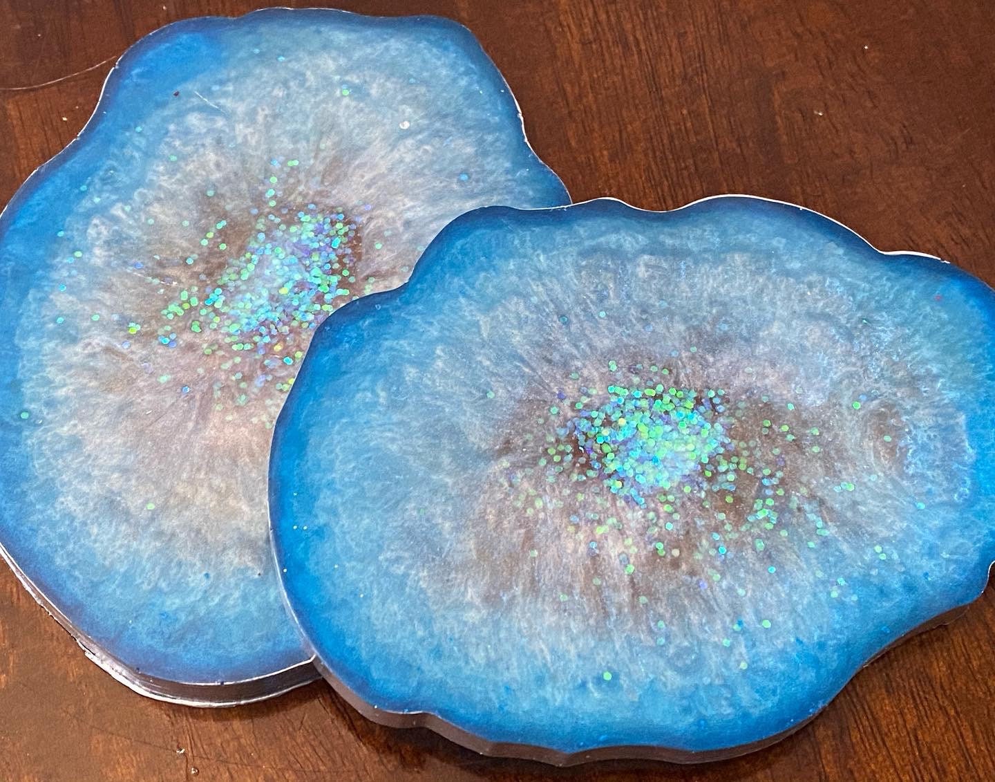 Set of 2 Geode Resin Coasters Etsy UK