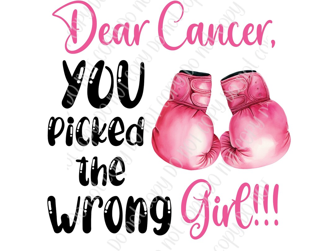 Dear Cancer.... Breast Cancer Awareness, Digital File, PNG and JPG ...