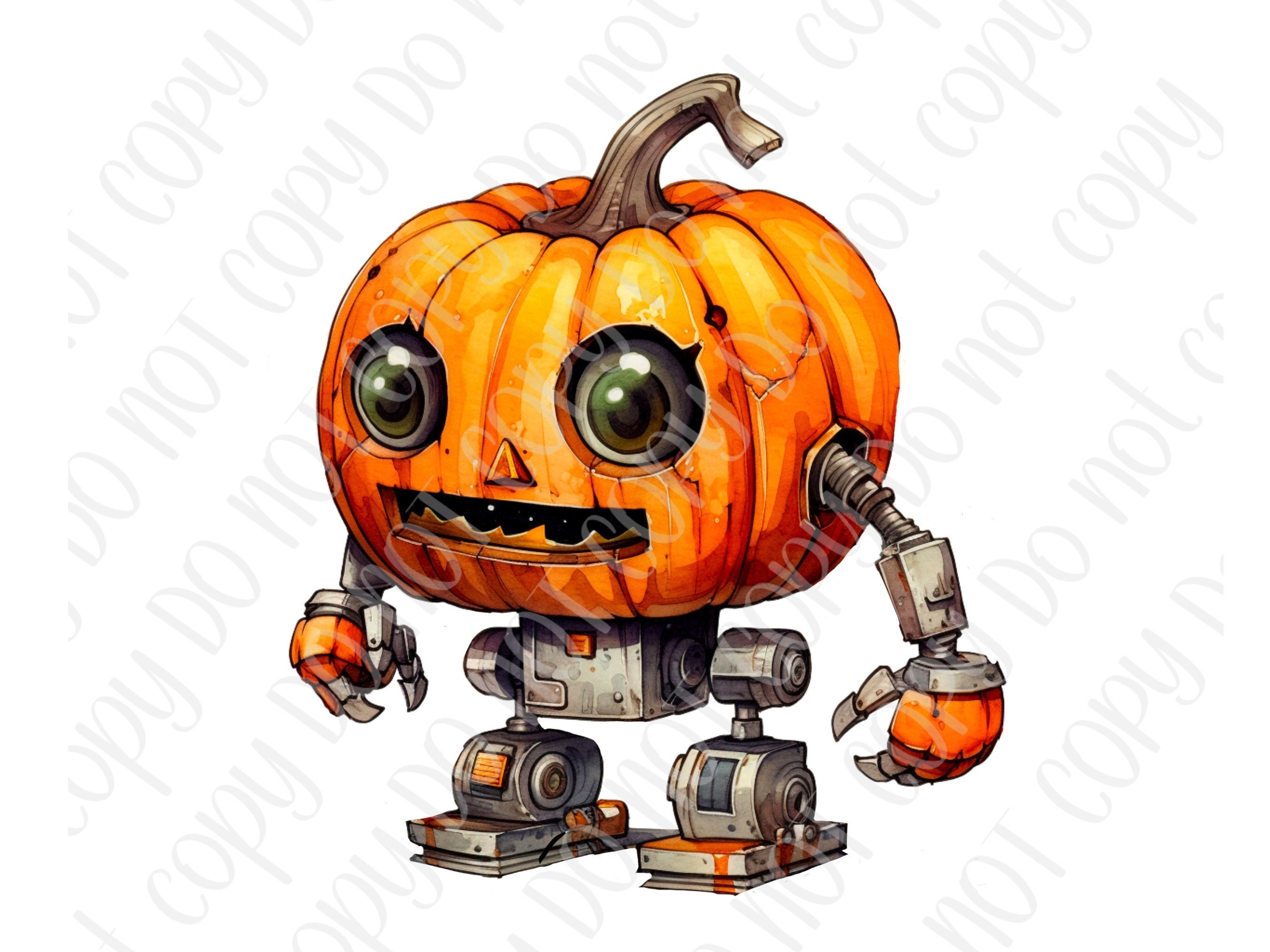 Pumpkin Robot Digital File, PNG and JPG, Sublimation Download. High ...