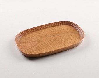 Handcrafted solid Wood Serving Tray for Coffee Time, Tea Time, and Kitchen Use, cherrywood and walnut