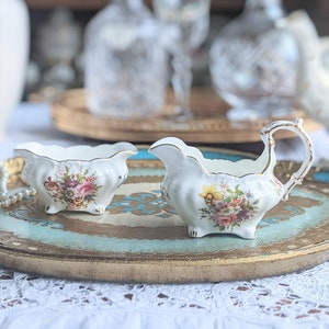 Beautiful Vintage Victoria Hammersley F.Haward small milk / cream jug and sugar bowl set , Bone china , Made in England #2111041