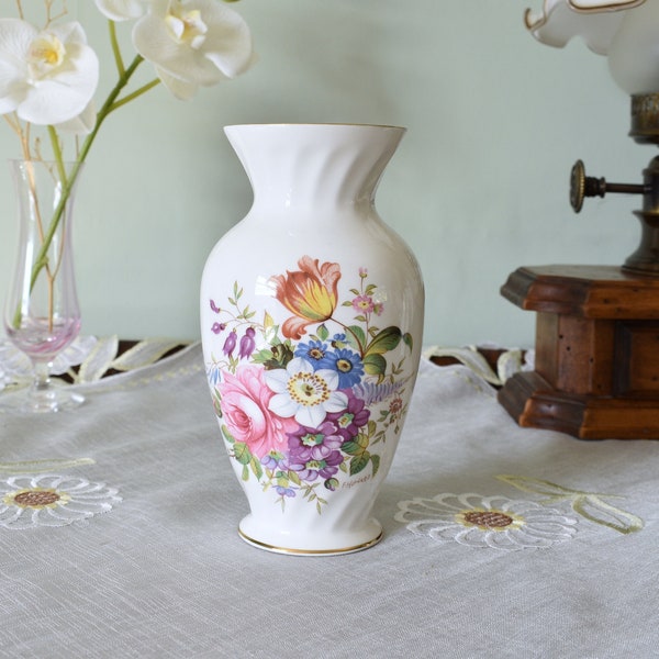 vintage Aynsley F. Howard Sprays (Signé), Rose Floral Design Bud Vase, Bone China, Made in England #2209261