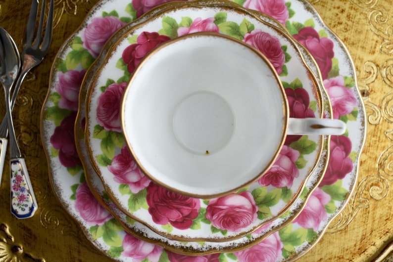 Vintage Royal Albert Old English Rose Bone China 4pcs Set Etsy