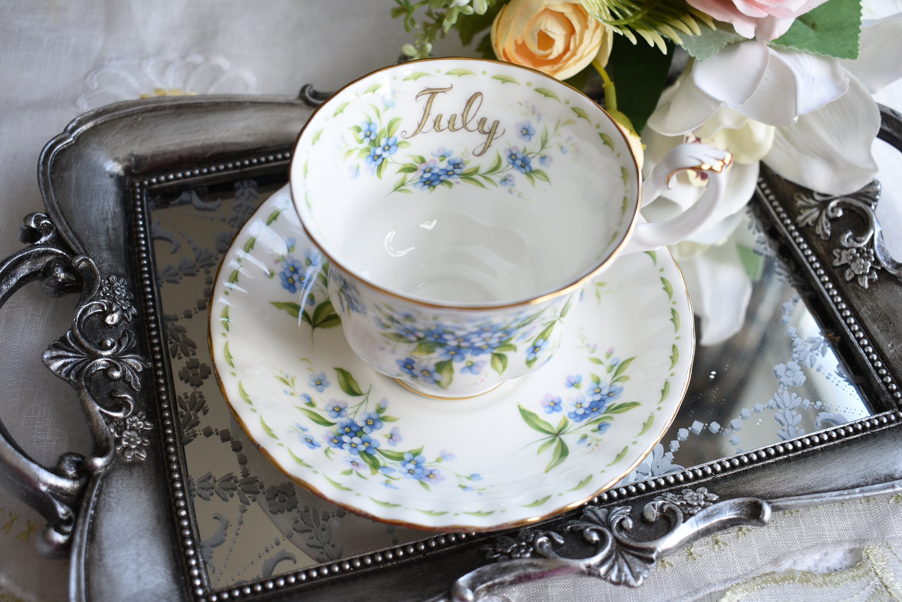 Vintage Royal Albert Flower of the Month Duo set July For Etsy